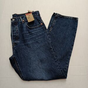 Levi's 501 Original Jeans Women's 32x30 Blue High Rise Straight Leg Fitted Hip